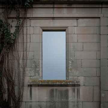 Building Facade A detailed building facade with a missing piece