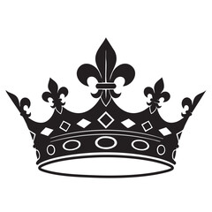 Black crown with fleur de lis and diamond details © Marjahan