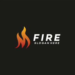 fire logo design template illustration vector