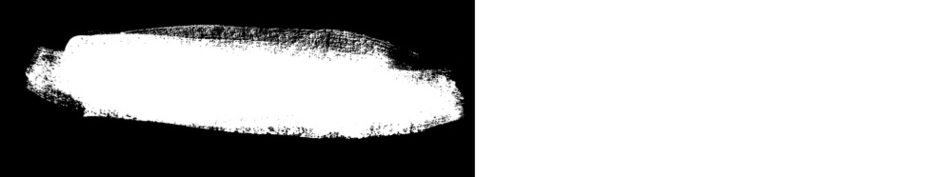Clean white paint brush stroke banner png isolated on transparent background, minimalist brush streak highlight for text caption, headline title and modern graphic layout