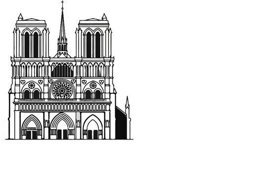 Ornate Gothic cathedral facade with twin towers and rose window