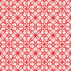 Red ikat seamless pattern background with geometric abstract ornament for textile wallpaper fabric and traditional ethnic design