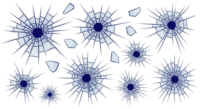 Shattered Glass Texture with Radial Cracks and Shards