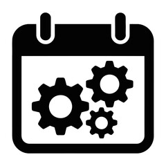 Obraz premium Vector of three gears placed on a calendar page