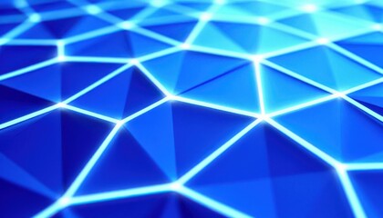 Obraz premium Abstract geometric network pattern in glowing blue tones for modern tech design backgrounds