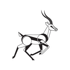 A drawing of an antelope with long horns © SI