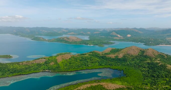 Uson Island with mangroves forest and turquoise sea water. Lajala, Coron. Palawan. Philippines.