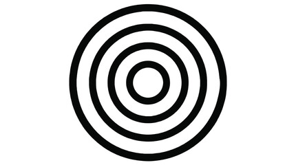 Naklejka premium Concentric circles create target pattern in minimalist design on white