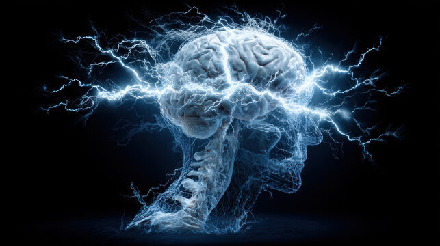 Electric bolts in brain - symbol of antidepressant withdrawal effects