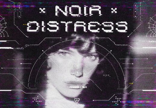 Noir Distressed Screen Effect Mockup