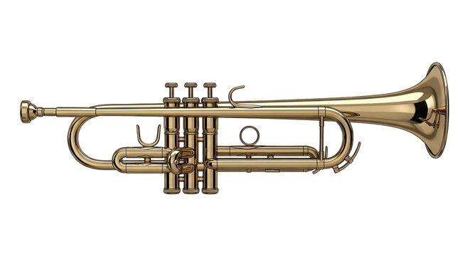 Brass Trumpet Musical Instrument Closeup.