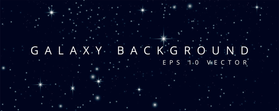 Deep Galaxy Background with Stars and Sparkles &ndash; Dark Cosmic Vector EPS