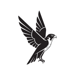 Obraz premium A gray eagle stencil on a white background