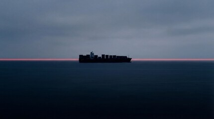 Obraz premium Global shipping risk in Persian Gulf during geopolitical tensions