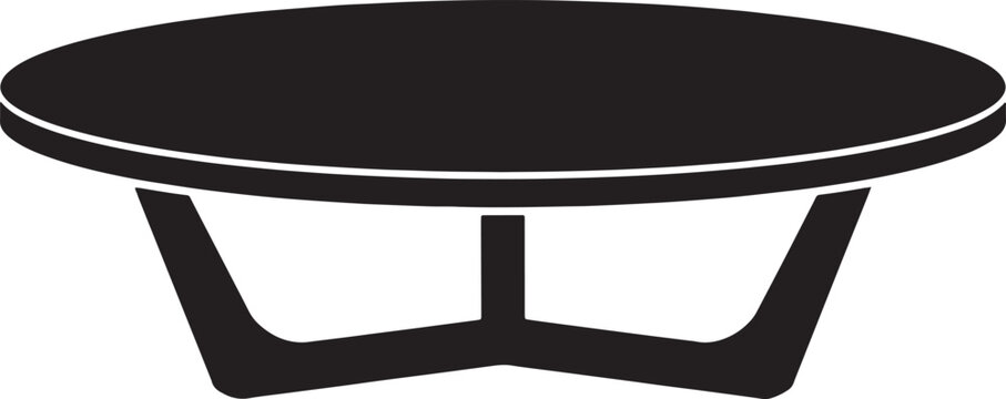 Simple modern round table with three legs icon graphic design element