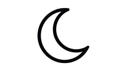 Obraz premium Crescent moon shape in simple black and white icon