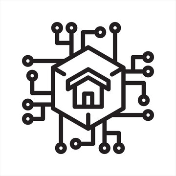 Tokenized Assets real estate Virtual economy simple line icon