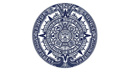 Naklejka premium Aztec Sun Stone Calendar Symbol Graphic