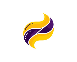 Obraz premium Dynamic Abstract Logo Design with Swirling Shapes in Vibrant Colors for Branding Purposes