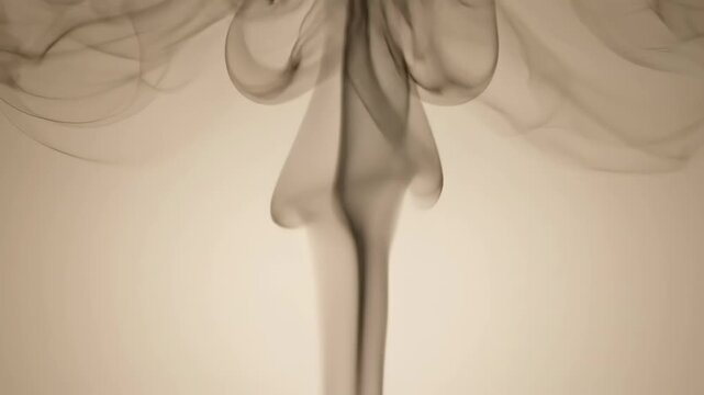 Abstract Smoke Art Elegant Swirls on Beige Background, Sepia Tones