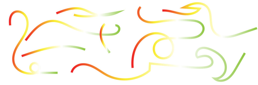 Abstract Rainbow Gradient Curved Lines Collection &ndash; Modern Wave Line Elements