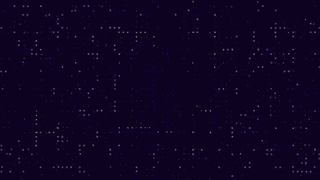 Grid twinkling Abstract digital background featuring a dark gradient with glowing blue, white and red pixel dots. High quality 4K video
