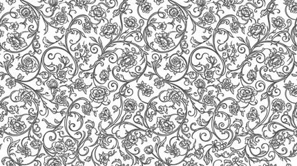 Black and white floral pattern design.
