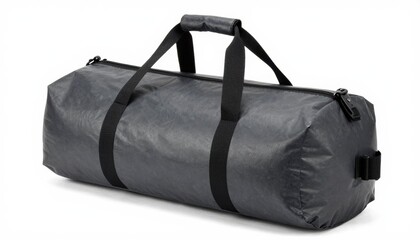 Naklejka premium Stylish waterproof duffel bag urban setting product photography minimalist style close-up view travel essential