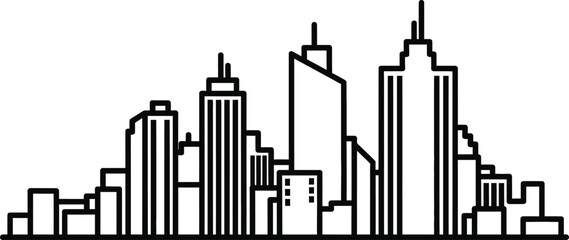 Naklejka premium city skyline silhouette, urban landscape