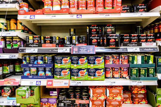 Selection of Italian Style Chopped Tomatoes Cooking Ingredients