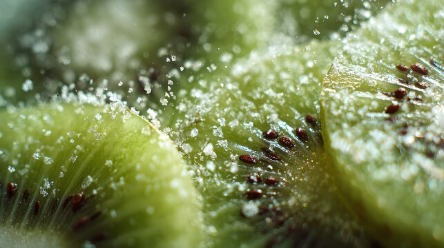 Closeup of sliced kiwi fruit