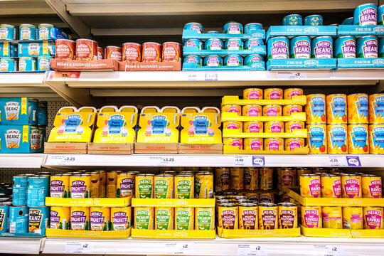Tin or Cans Of Heinz Traditional Popular Meals