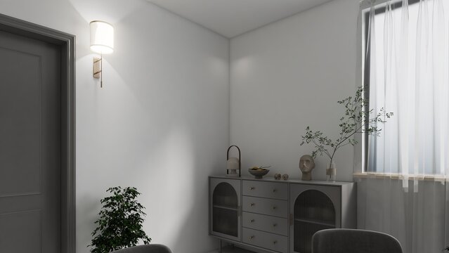 Modern interior design: Luxury dining room and kitchen in minimalist style