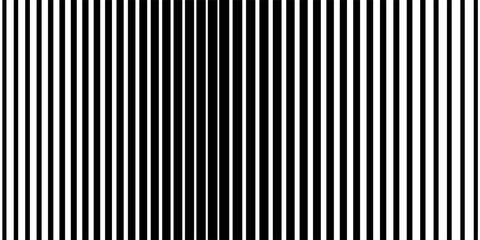 Obraz premium Thin line halftone gradient texture. Fading vertical stripe gradation background. Repeating wide pattern backdrop. Black parallel lines wallpaper for overlay, print, cover, banner, poster. Vector