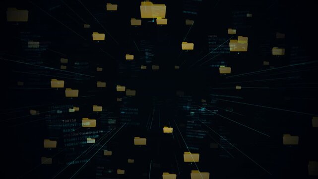 Cyber Security Data Center Network Folder System 4K Seamless Loop