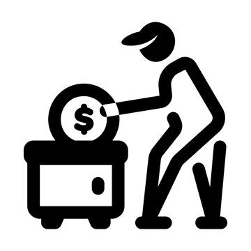 Filled style icon depicting accounts payable