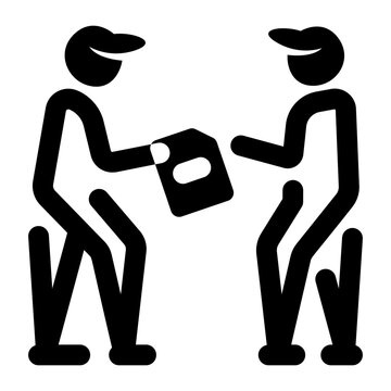 A solid style icon of task assignment