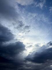 Fototapeta premium Dark Storm Clouds With Light Breaking Through Sky