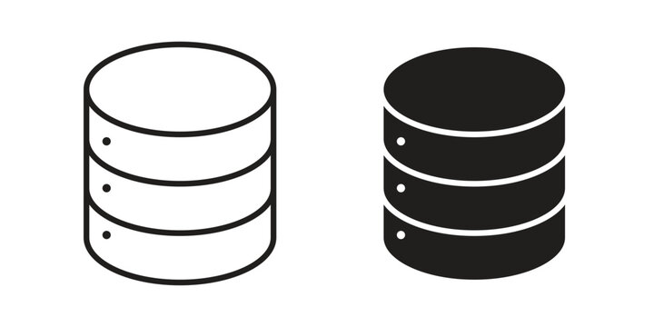 Cylinder database icon concept. Simple solid style. line stroke icons