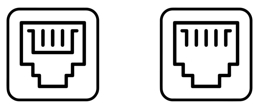 ethernet network port icon vector
