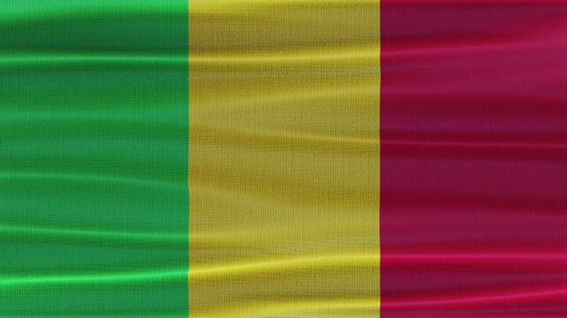 Mali flag waving in the wind with high quality fabric texture