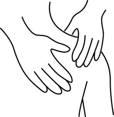 Obraz premium A hand gently massaging a shoulder or another hand