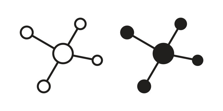 Multichannel icon concept. Simple solid style. line stroke icons