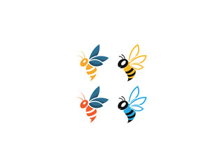 Obraz premium A collection of Bee logo set vector