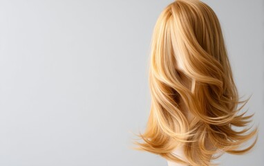 Naklejka premium Elegant Hairstyle Mockup in Neutral Background with Flowing Locks and Shine