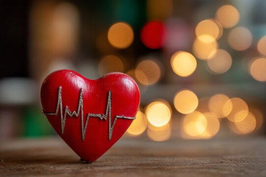 Create a Romantic Atmosphere With a Red Heart Shape and Electrocardiogram Design for Iphone Wallpaper in 8K Resolution