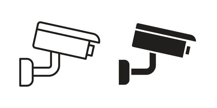 Security camera icon concept. Simple solid style. line stroke icons