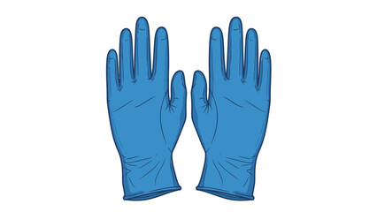 Obraz premium Blue Rubber Gloves Pair.