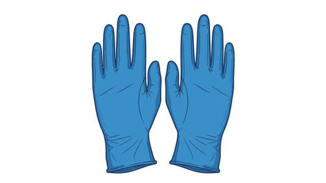 Blue Rubber Gloves Pair.