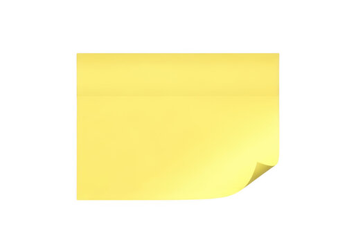 A simple yellow sticky note with a corner folded down slightly